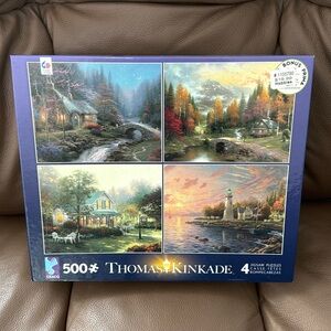 Thomas Kinkade🧩Gorgeous 4 Jigsaw Puzzles 500 Pieces / New In Box